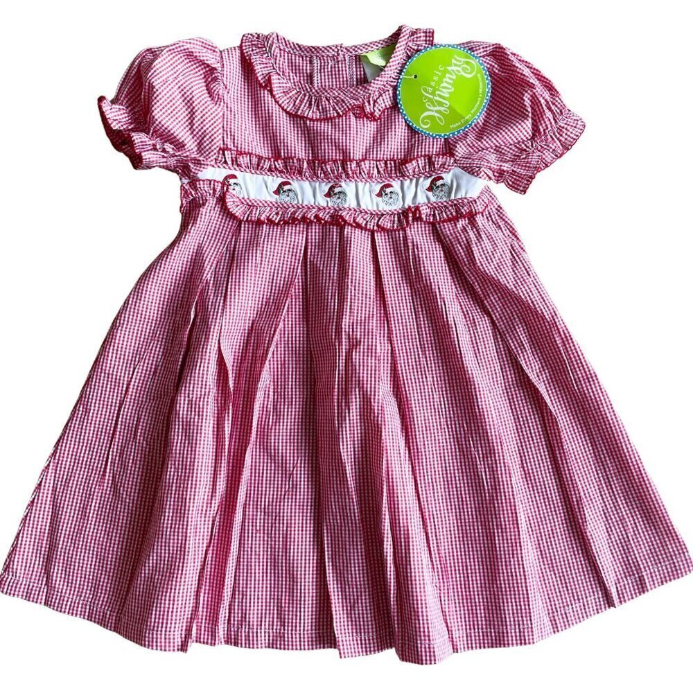 NEW Classic Whimsy‎ Christmas Santa Ruffle Collared Dress - Size 4T